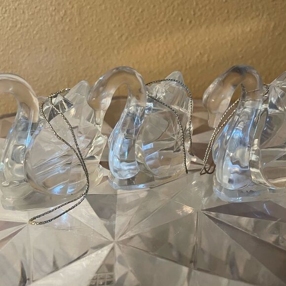 3 Lucite Swan Ornaments - Picture 9 of 14